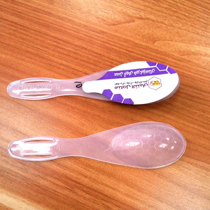 Biodegradable Honey Plastic Spoon 3g 130*27*12.7mm with aluminium foil seal