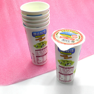 Food Grade Paper Frozen Yogurt Cups 3oz 4oz 70mm Top Dia 100mm Cover SGS