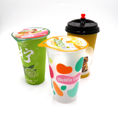 Disposable 20oz 24oz Coffee Milk Tea Plastic Cups With Lids Molding 5000PCS