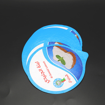 Yogurt Cup 144mm Pre Cut Foil Lid PVC Lacquer 90 Micron For Ice Cream Container