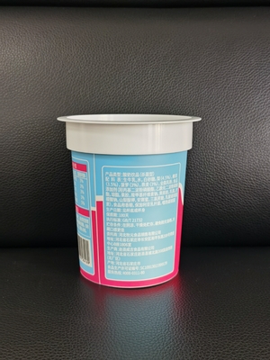 400ml plastic IML print cup with aluminum foil lid and plastic lid