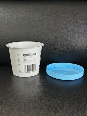 180ml plastic yogurt IML print with aluminum foil lid and plastic lid