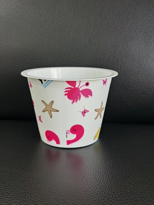 180ml plastic yogurt IML print with aluminum foil lid and plastic lid