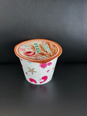 180ml plastic yogurt IML print with aluminum foil lid and plastic lid