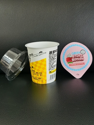 150ml plastic yogurt cup with foil lid and plastic lid