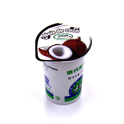 180ML PP food grade white cup for packaging milk/yogurt/juice with foil lid sealing