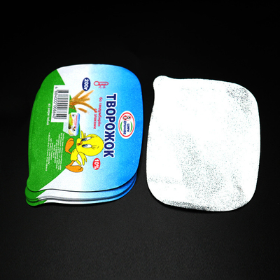 Embossed 121mm Printed Aluminum Foil Lids 37 Mic For Yogurt Food Containers