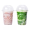 PET Smoothie Plastic Cups Dome Lids 500ml 16 Oz Disposable